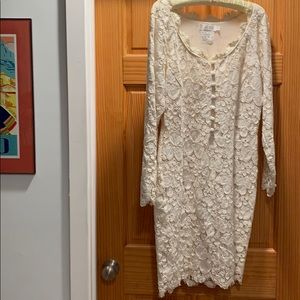 Cotton Lace Vintage Couture Cocktail Dress, 12
